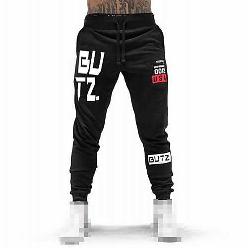 

Men's Sweatpants Joggers Track Pants Athleisure Bottoms Drawstring Cotton Winter Fitness Gym Workout Performance Running Training Breathable Quick Dry Soft Normal Sport Black / Red BlackWhite