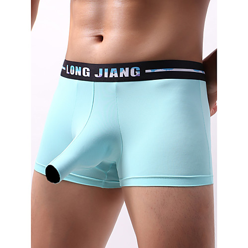 

Men's 1 Piece Cut Out / Basic Boxers Underwear - Normal Low Waist Light Blue White Black S M L