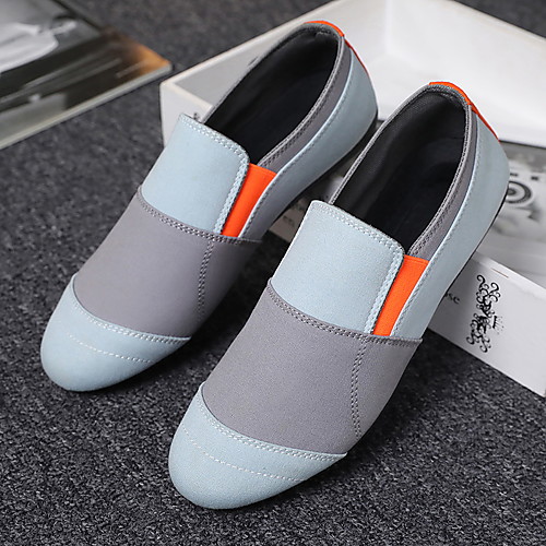 

Men's Loafers & Slip-Ons Casual Daily Walking Shoes Elastic Fabric Breathable Non-slipping Wear Proof Black Light Grey Summer