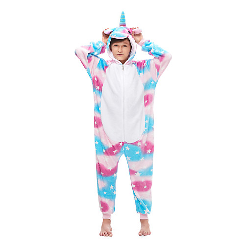 

Kid's Kigurumi Pajamas Unicorn Flying Horse Onesie Pajamas Flannel Fabric Blue Cosplay For Boys and Girls Animal Sleepwear Cartoon Festival / Holiday Costumes / Leotard / Onesie