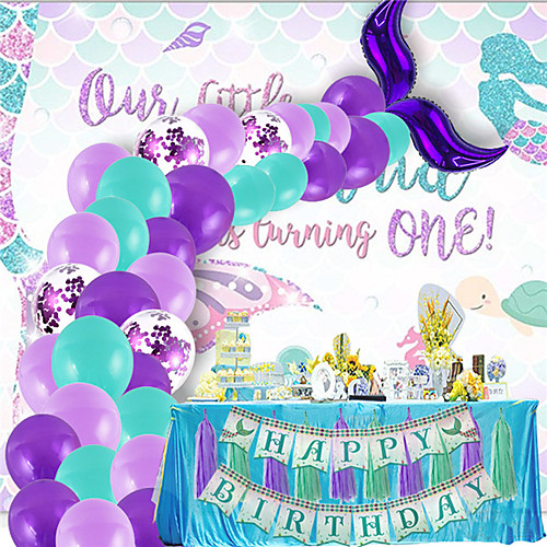

Party Balloons 402 pcs Mermaid Party Supplies Mermaid Tail Balloon Garland Mermaid Arch Kit All 12inch for Party Favors Supplies or Home Decoration / Kids