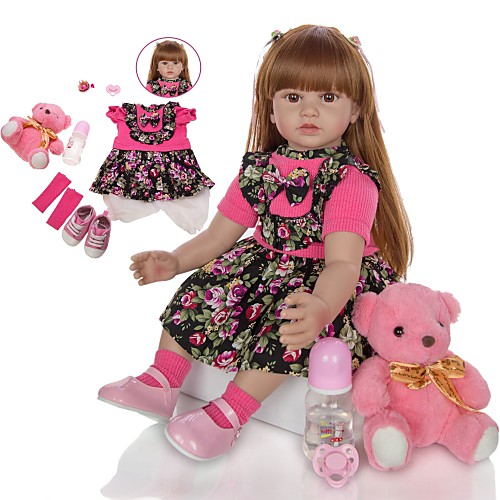 

KEIUMI 24 inch Reborn Doll Baby & Toddler Toy Reborn Toddler Doll Baby Girl Gift Cute Lovely Parent-Child Interaction Tipped and Sealed Nails Half Silicone and Cloth Body with Clothes and Accessories