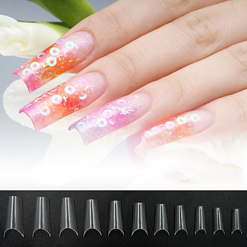 

C Curve Nail TipsAcrilycs Nails 500 Pcs Nail Tip Half White Fake Nails for Ladies False Nails Home DIY Nail Art 11 Sizes