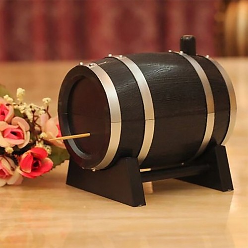 

Automatic Toothpick Box Wine Barrel Shape Plastic Mini Toothpicks Container Dispenser Holder Tandenstokers Home Decor Gift