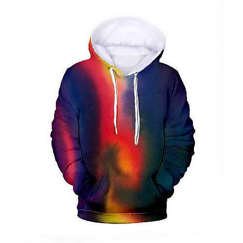 

Men's Hoodie Graphic Tie Dye Hooded Daily Basic Hoodies Sweatshirts Rainbow