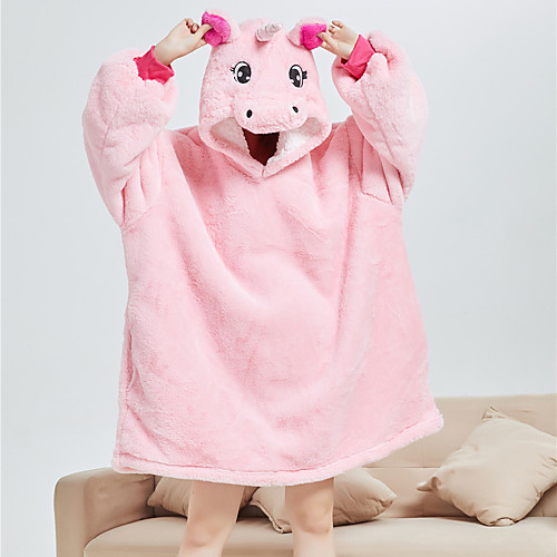 

Adults' Kigurumi Pajamas Bathrobe Unicorn Flying Horse Onesie Pajamas Flannel Fabric Pink Cosplay For Men and Women Animal Sleepwear Cartoon Festival / Holiday Costumes / Bath Robe