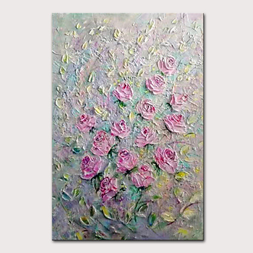 

Oil Painting Hand Painted Vertical Floral / Botanical Abstract Landscape Modern Stretched Canvas