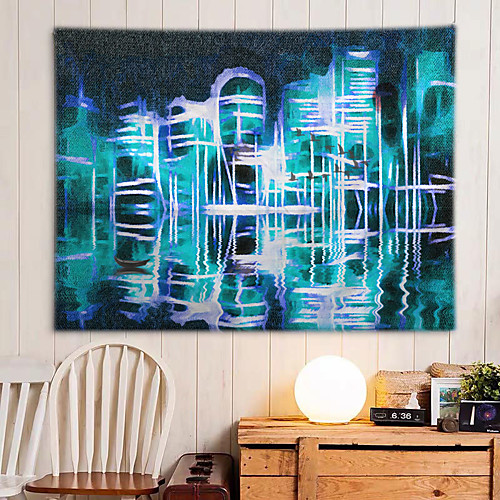 

Oil Painting Style Wall Tapestry Art Decor Blanket Curtain Hanging Home Bedroom Living Room Decoration Abstract Building Mansion