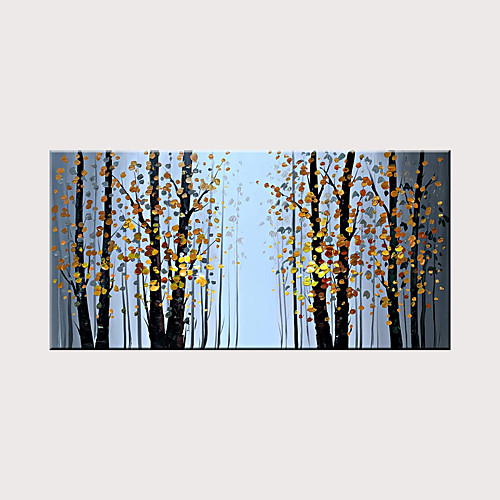 

Oil Painting Hand Painted Horizontal Abstract Floral / Botanical Modern Rolled Canvas (No Frame)
