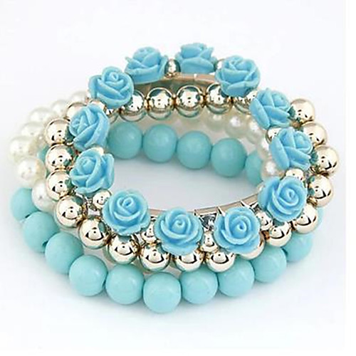 

Women's Bead Bracelet Beads Love Fashion Cute Austria Crystal Bracelet Jewelry Black / Blue / Beige For Wedding Party Festival