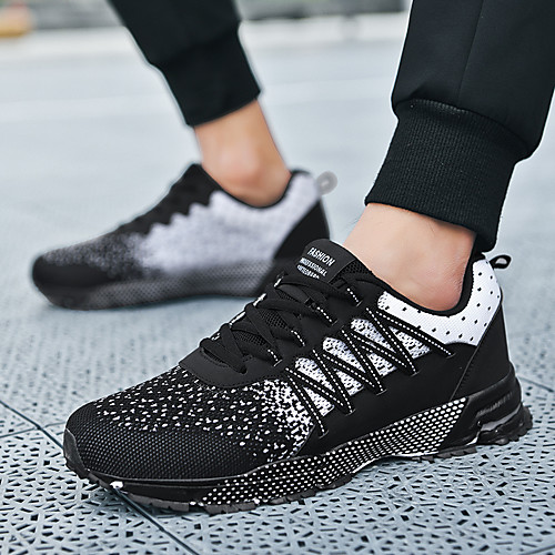 

Men's Trainers Athletic Shoes Sporty Casual Daily Outdoor Running Shoes Fitness & Cross Training Shoes Tissage Volant Breathable Wear Proof Black Red Blue Fall Summer