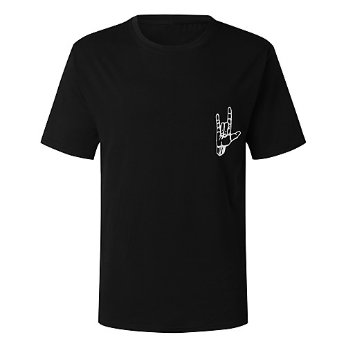 

Men's T shirt Solid Colored Short Sleeve Daily Tops Basic Black