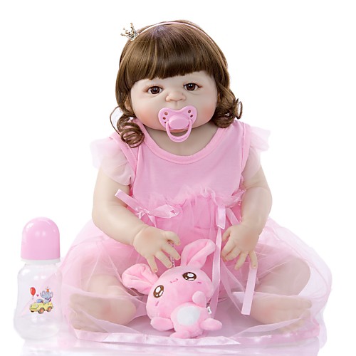 

KEIUMI 22 inch Reborn Doll Baby & Toddler Toy Reborn Toddler Doll Baby Girl Gift Cute Washable Lovely Parent-Child Interaction Full Body Silicone 23D09-C55-H105-T21 with Clothes and Accessories for