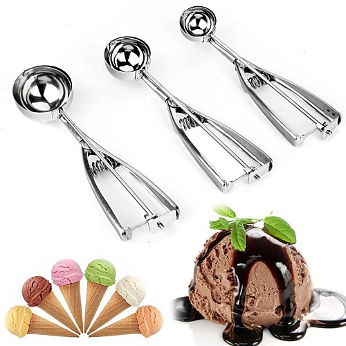 

Ice Cream Scoops and Watermelon Fruit Ball Scoops 3Pcs with Different Sizes and Stainless Steel Spring Handle