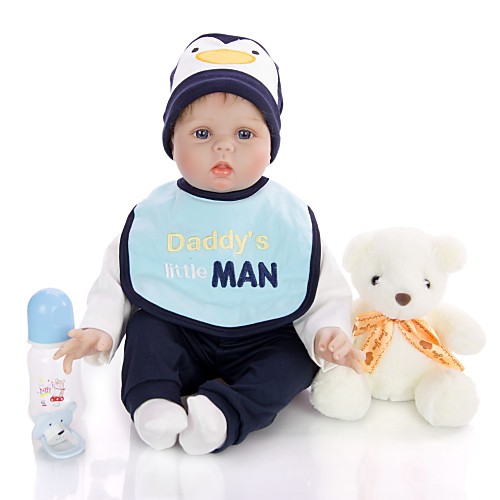 

KEIUMI 22 inch Reborn Doll Baby & Toddler Toy Reborn Toddler Doll Baby Boy Gift Cute Lovely Parent-Child Interaction Tipped and Sealed Nails Half Silicone and Cloth Body with Clothes and Accessories