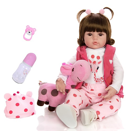 

KEIUMI 18 inch Reborn Doll Baby & Toddler Toy Reborn Toddler Doll Baby Girl Gift Cute Lovely Parent-Child Interaction Tipped and Sealed Nails 3/4 Silicone Limbs and Cotton Filled Body