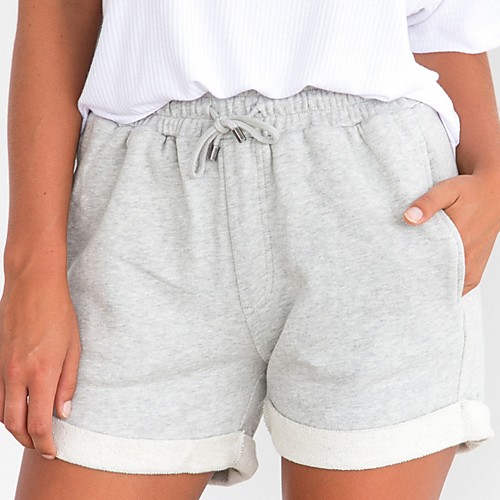 

Women's Basic Shorts Pants Solid Colored Black Gray