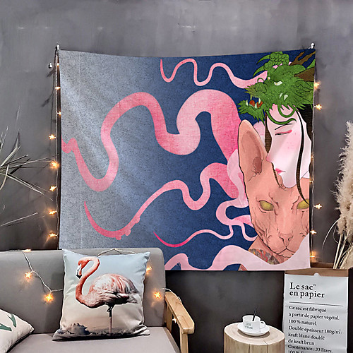 

Japanese Painting Style Wall Tapestry Art Decor Blanket Curtain Hanging Home Bedroom Living Room Decoration Animal Cat Dragon Woman