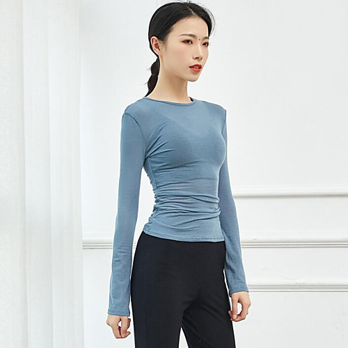 

Ballet Top Ruching Women's Training Performance Long Sleeve High Polyester