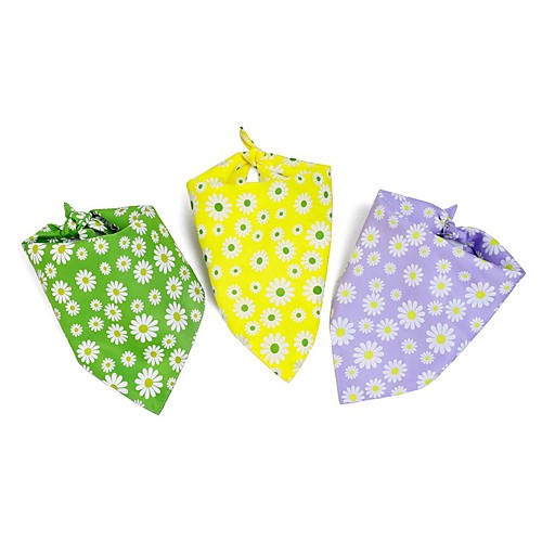 

Dog Cat Bandanas & Hats Dog Bandana Dog Bibs Scarf Flower Casual / Sporty Cute Party Sports Dog Clothes Puppy Clothes Dog Outfits Adjustable Purple Yellow Green Costume for Girl and Boy Dog Polyster L