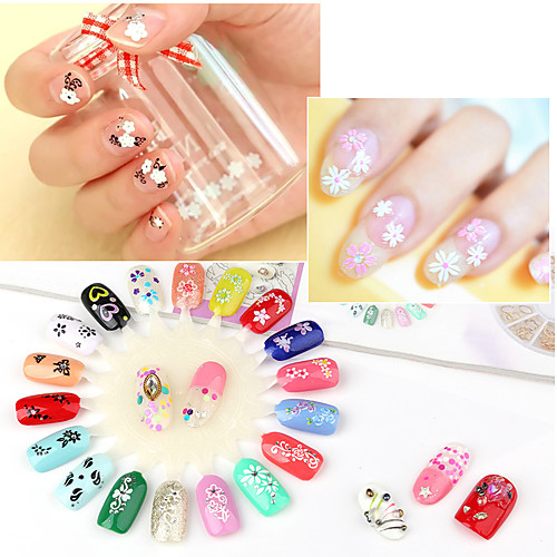 

50 pcs Full Nail Stickers Creative / Flower nail art Manicure Pedicure Multi Function / Creative Romantic / Fashion Party / Evening / Daily