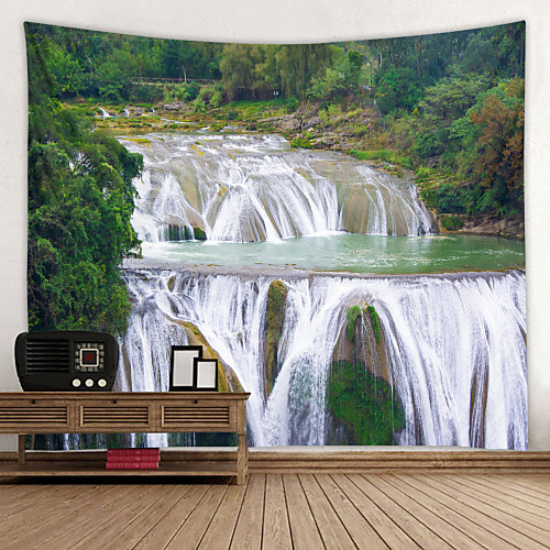 

Crystal Clear Waterfall Digital Printed Tapestry Decor Wall Art Tablecloths Bedspread Picnic Blanket Beach Throw Tapestries Colorful Bedroom Hall Dorm Living Room Hanging