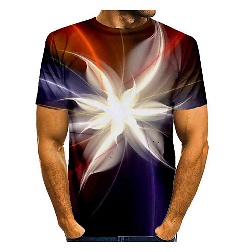 

Men's T shirt Graphic Print Short Sleeve Daily Tops Basic Navy Blue