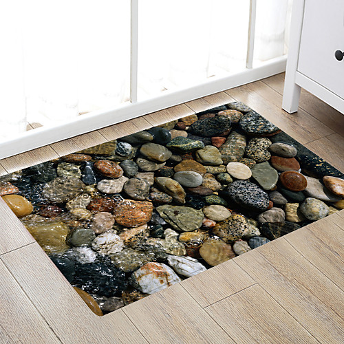 

Natural Wind Pebbles Modern Bath Mats Nonwoven / Memory Foam Novelty Bathroom