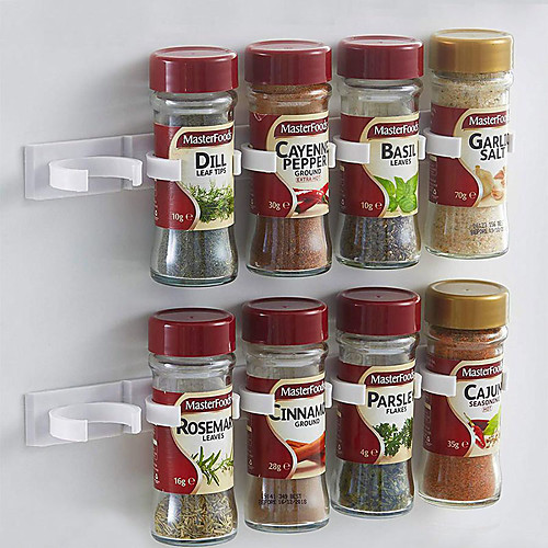 

Kitchen Bottle Spice Organizer Rack Cabinet Door Spice Clips 20-Clip Set