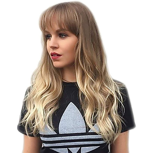 

Synthetic Wig Body Wave With Bangs Wig Long Blonde Ombre Brown Synthetic Hair 24 inch Women's Fashionable Design Party New Arrival Blonde Brown