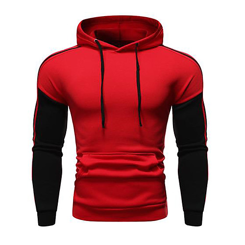 

Men's Hoodie Color Block Daily Sports Basic Casual Hoodies Sweatshirts Red Blushing Pink Green