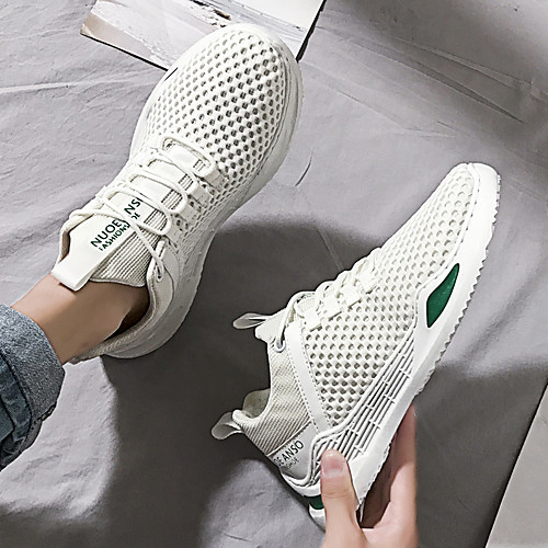 

Men's Trainers Athletic Shoes Sporty Casual Daily Running Shoes Fitness & Cross Training Shoes Tissage Volant Breathable Wear Proof White Black Beige Fall Summer