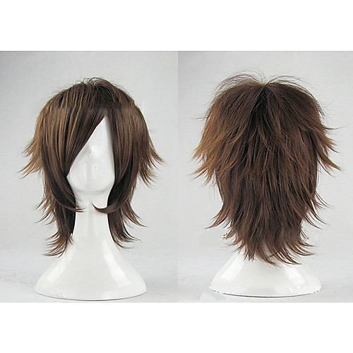 

Cosplay Costume Wig Synthetic Wig Cosplay Wig Vampire Vampire Knight Curly Layered Haircut Wig Short Brown Grey Black Mint Green Synthetic Hair 12 inch Men's Cosplay Brown hairjoy