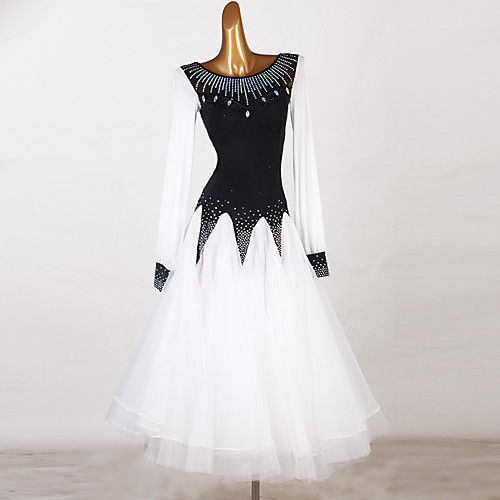 

Ballroom Dance Dress Split Joint Women's Training High Mesh Spandex