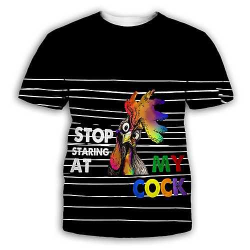 

Men's T shirt Graphic Print Short Sleeve Party Tops Exaggerated Yellow Rainbow