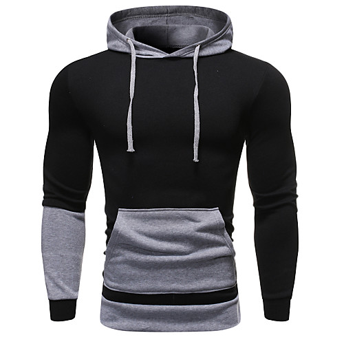 

Men's Hoodie Color Block Hooded Basic Hoodies Sweatshirts Blue Red Orange