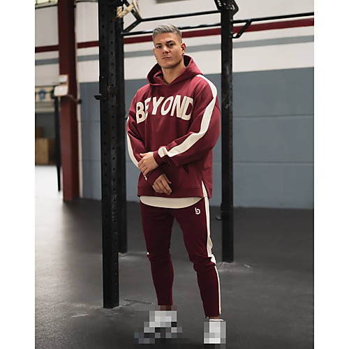 

Men's 2 Piece Tracksuit Sweatsuit Jogging Suit Street Casual 2pcs Winter Long Sleeve Cotton Breathable Soft Sweat Out Fitness Running Active Training Jogging Sportswear White Black Red Activewear