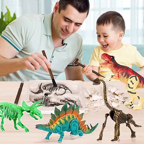 

Dinosaur Fossil Model Toy Dinosaur Fossil Dig Kit Vintage DIY Simulation Assembly Gypsum ABS 110 pcs Kid's Teen Triceratops Tyrannosaurus Rex Party Favors, Science Gift Education Toys for Kids and