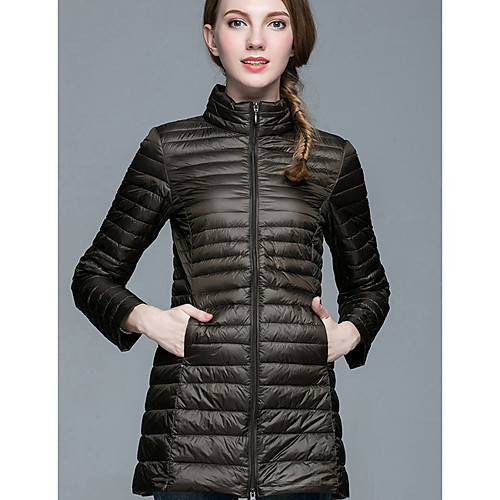 

Women's Down Parka Solid Colored Polyester Black / Purple / Red M / L / XL