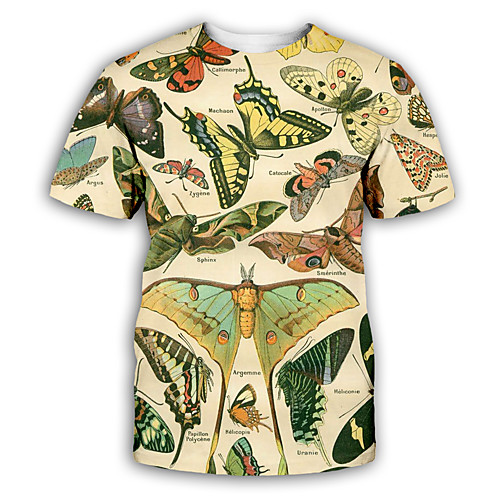 

Men's T shirt Graphic Print Short Sleeve Party Tops Exaggerated Rainbow