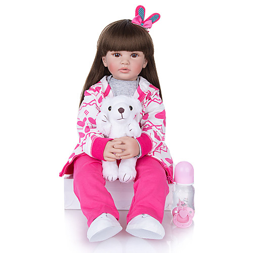 

KEIUMI 24 inch Reborn Doll Baby & Toddler Toy Reborn Toddler Doll Baby Girl Gift Cute Lovely Parent-Child Interaction Tipped and Sealed Nails Half Silicone and Cloth Body with Clothes and Accessories