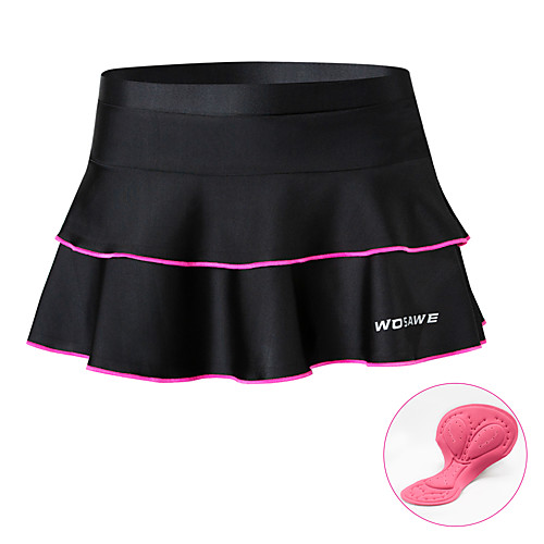 

WOSAWE Women's Cycling Padded Shorts Cycling Skirt Bike Skirt Padded Shorts / Chamois Quick Dry Sports Black / Pink Mountain Bike MTB Road Bike Cycling Clothing Apparel Semi-Form Fit Bike Wear