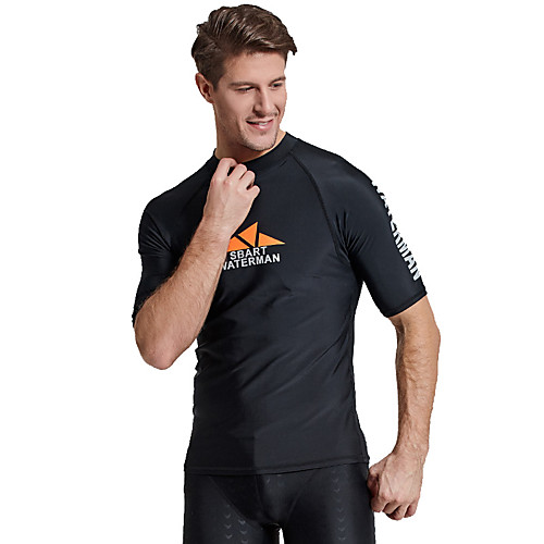 

Men's Rash Guard Elastane Top Breathable Quick Dry Short Sleeve Swimming Diving Water Sports Autumn / Fall Spring Summer / Stretchy