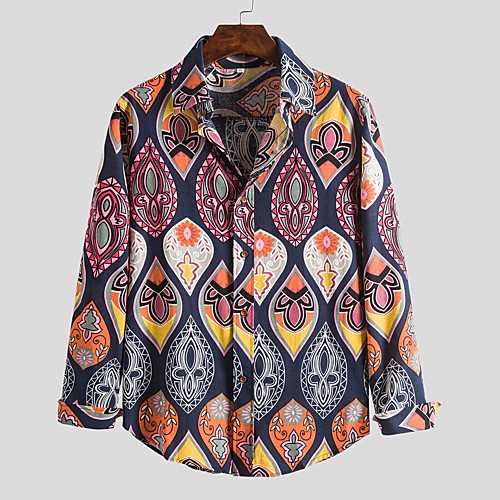 

Men's Shirt Graphic Long Sleeve Daily Tops Exaggerated Hawaiian Black