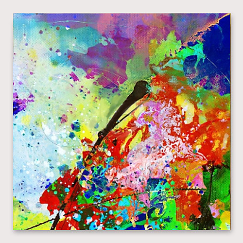 

Oil Painting Hand Painted Square Abstract Modern Stretched Canvas