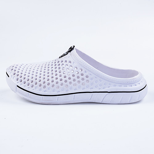 

Women's Unisex Sandals Flat Heel Round Toe Casual Daily Walking Shoes PU Solid Colored Summer White Black Purple