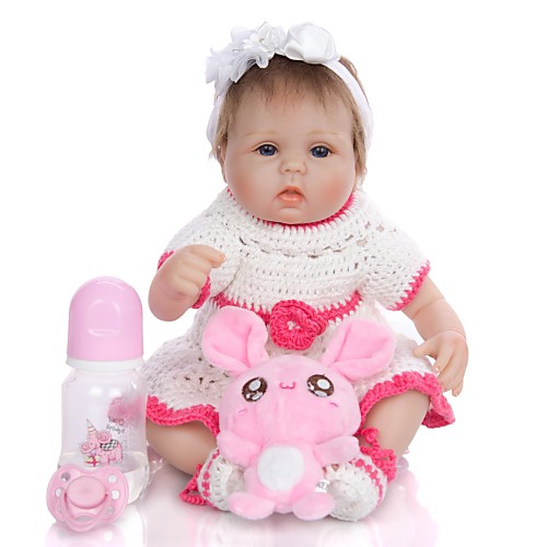 

KEIUMI 16 inch Reborn Doll Baby & Toddler Toy Reborn Toddler Doll Baby Girl Gift Cute Lovely Parent-Child Interaction Tipped and Sealed Nails Half Silicone and Cloth Body with Clothes and Accessories