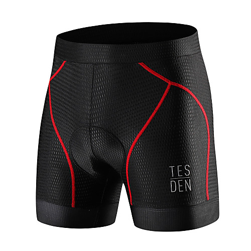 

TESDEN Men's Cycling Under Shorts Cycling Shorts Winter Polyester Bike Underwear Shorts Padded Shorts / Chamois Bottoms Breathable 3D Pad Quick Dry Sports Black / Red / Black / Black / Blue Mountain