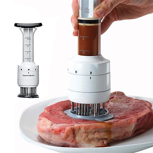 

Beef Meat Marinade Injector Stainless Steel Barbecue Seasoning Sauce Injector