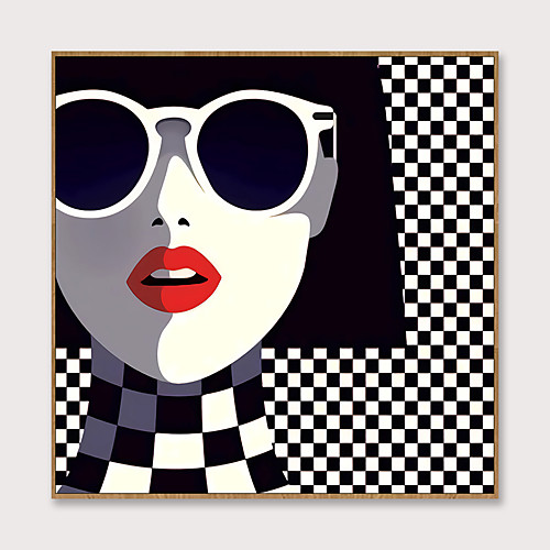 

Art-Framed Pop Cartoon Canvas Printing Modern Fashion Models PS Oil Painting Wall Art Suitable for Living Room Decoration Ready To Hang 1 Piece